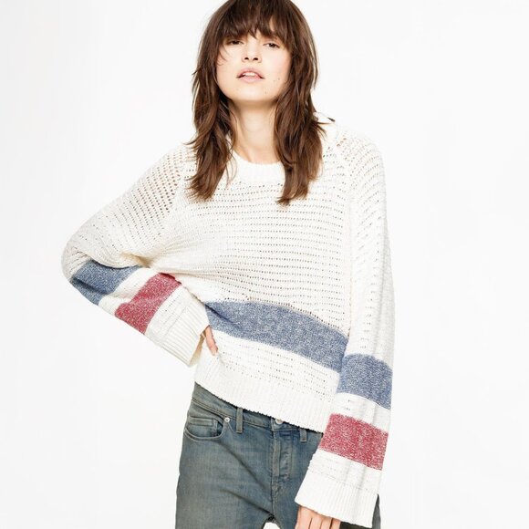 Zadig & Voltaire Bea Sweater in Blanc - sz Medium - Picture 1 of 11